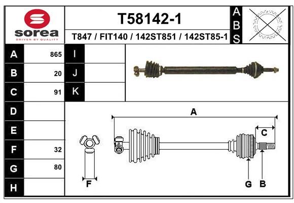 EAI hajtótengely T58142-1