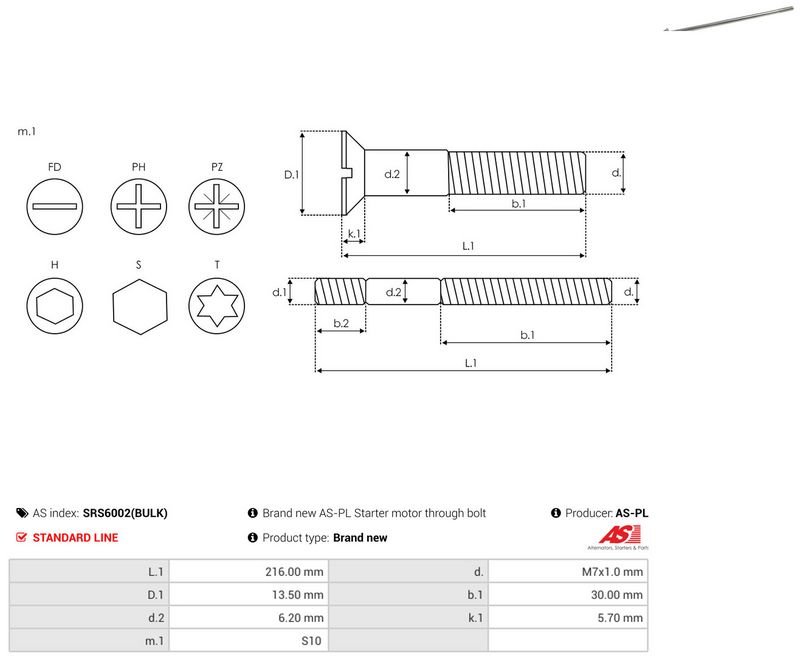 AS-PL SRS6002(BULK) Repair Set, alternator