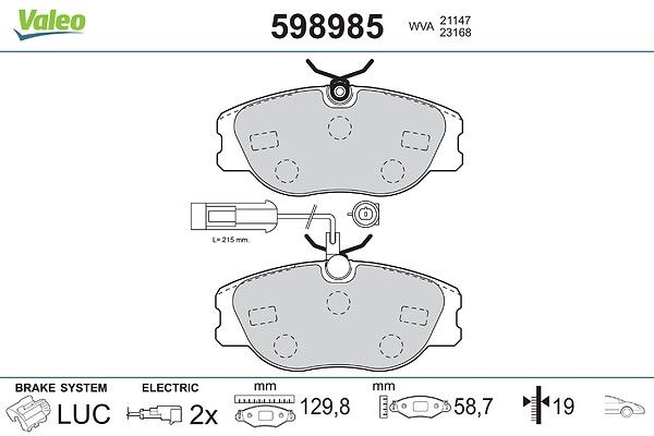 комплект спирачно феродо, дискови спирачки VALEO