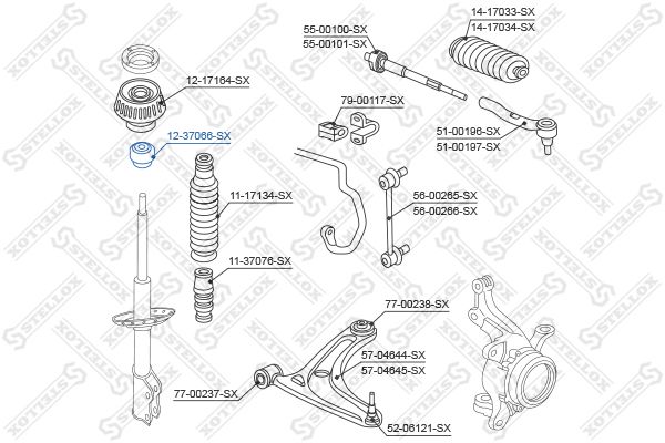 STELLOX 12-37066-SX Repair Kit, suspension strut support mount