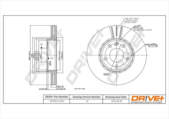 Гальмівний диск Drive+ DP1010.11.0347