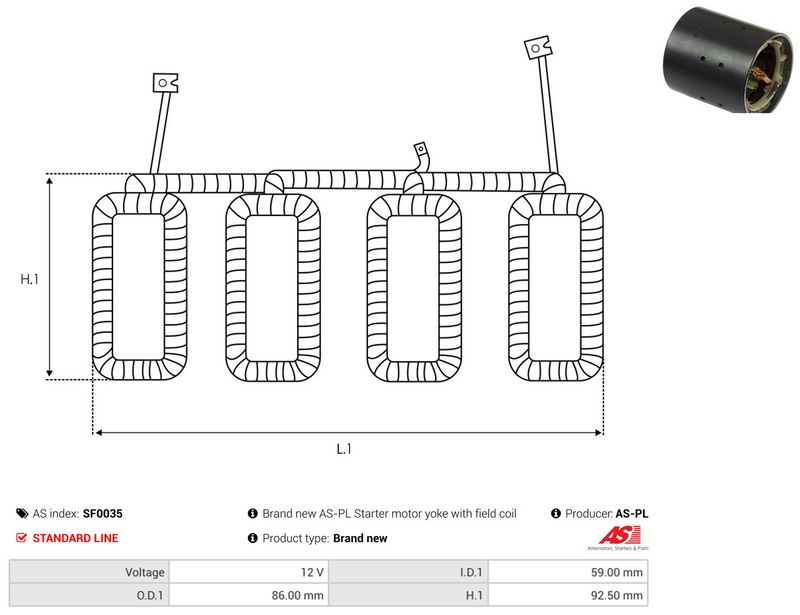 AS-PL SF0035 Field Winding, starter