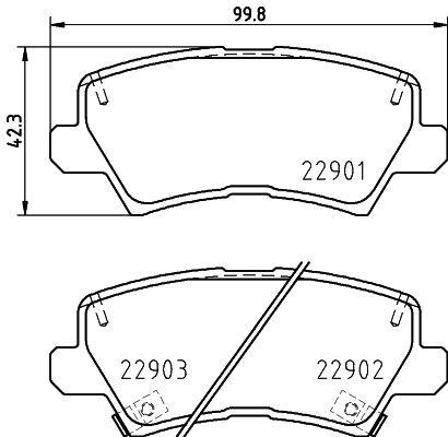 Комплект гальмівних накладок, дискове гальмо, Hella 8DB355037-921