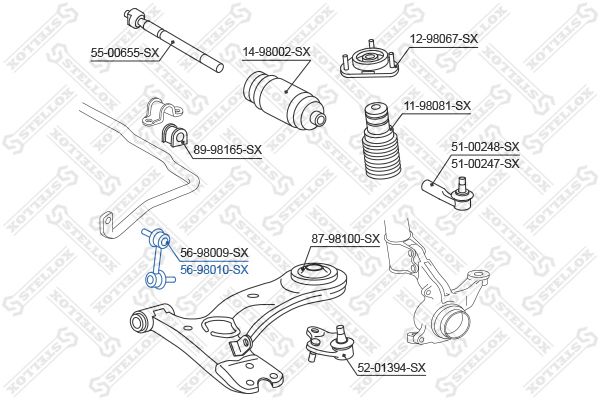 STELLOX 56-98010-SX Link/Coupling Rod, stabiliser bar