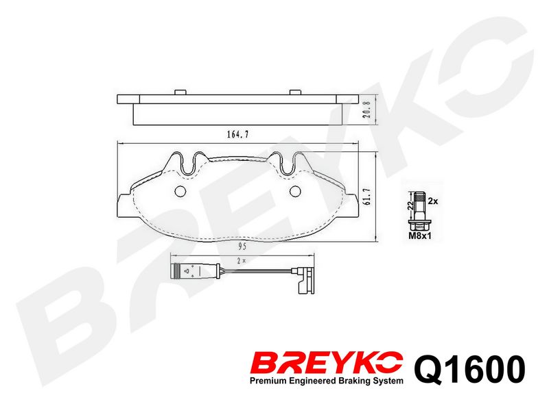 Piduriklotsi komplekt, ketaspidur, DAVID VASCO Q1600