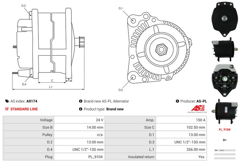 AS-PL A9174 Alternator