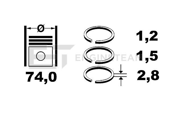 Product Image - Zuigerveerset - R1005900 - ET ENGINETEAM