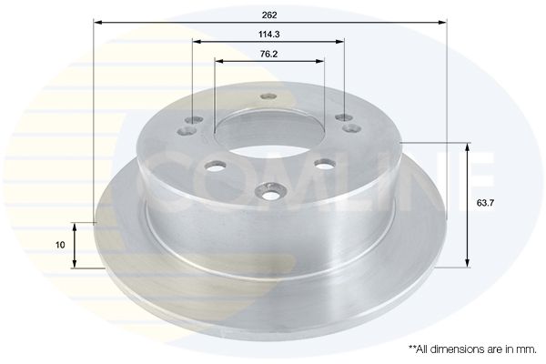 Гальмівний диск, повн., 262мм, кількість отворів 5, Comline ADC2403