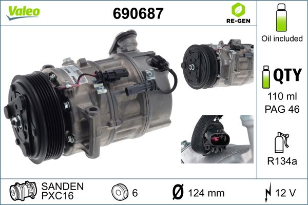 VALEO Compressor, airconditioning 690687