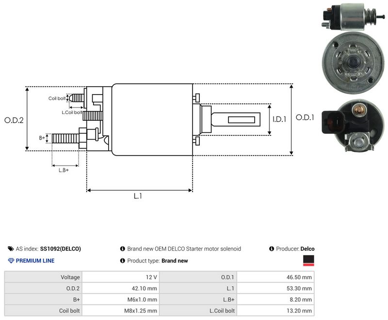 AS-PL SS1092(DELCO) Solenoid Switch, starter