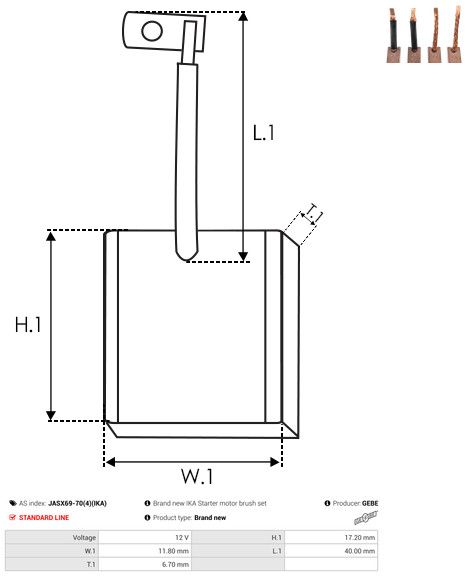 Süsinikuhari, starter, AS-PL JASX69-70(4)(IKA)