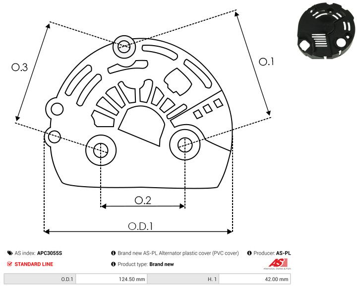 AS-PL APC3055S Protective Cap, alternator
