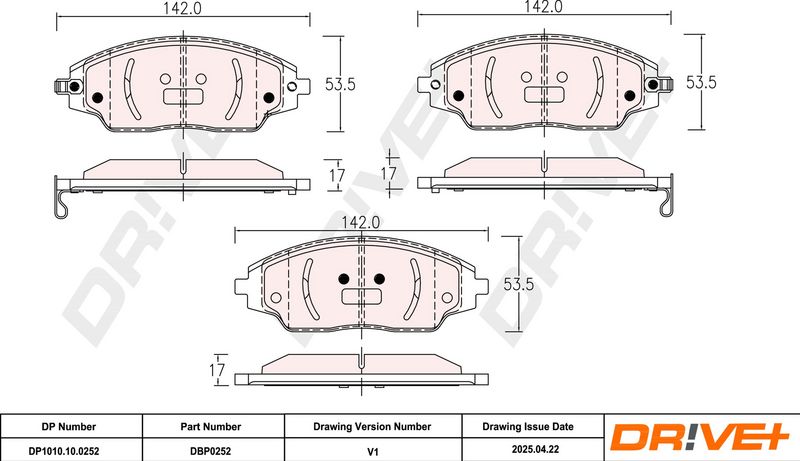 Set placute frana,frana disc DP1010.10.0252 Dr!ve+