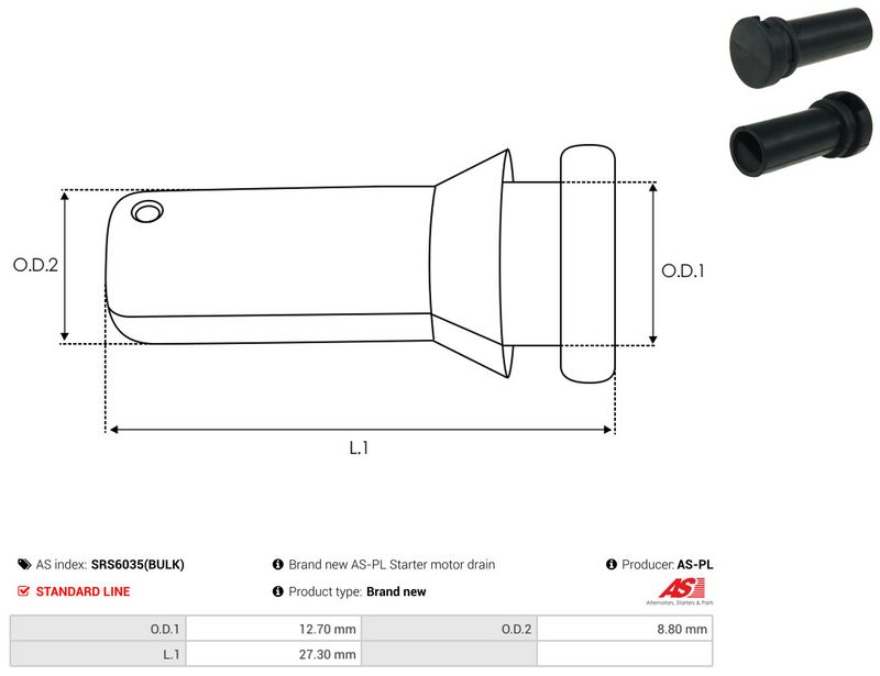 AS-PL SRS6035(BULK) Repair Kit, starter