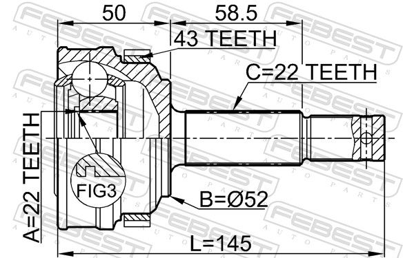 FEBEST 1810-014A43 Joint Kit, drive shaft