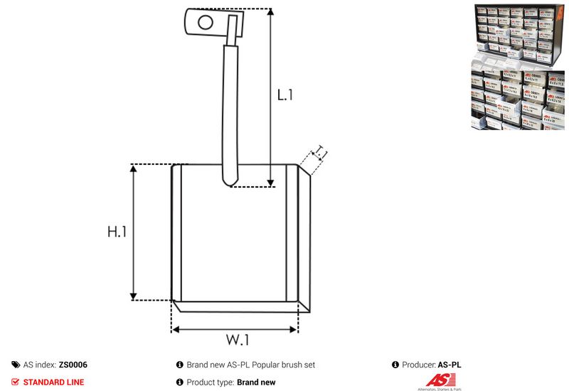 AS-PL ZS0006 Carbon Brush, alternator