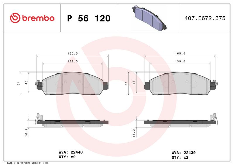 Piduriklotsi komplekt, ketaspidur, BREMBO P 56 120