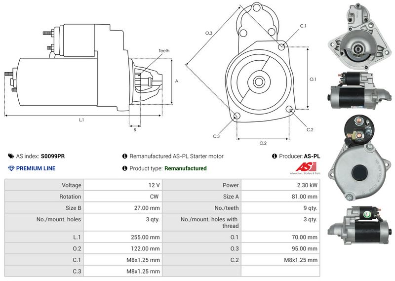 AS-PL S0099PR Starter