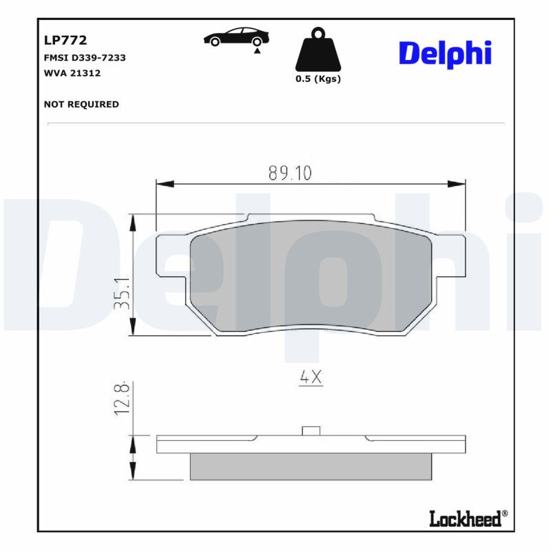 комплект спирачно феродо, дискови спирачки DELPHI