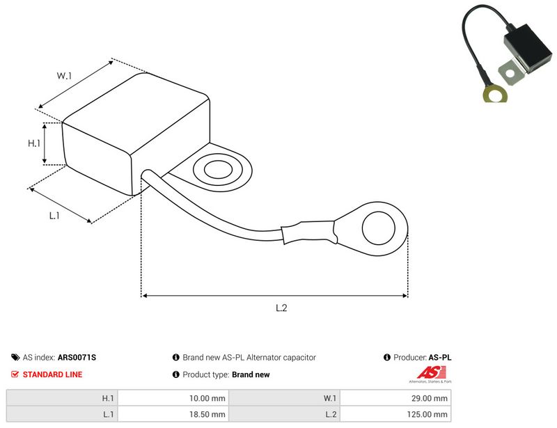 AS-PL ARS0071S Repair Set, alternator