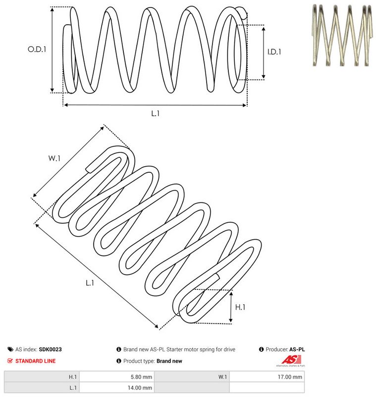 Remondikomplekt, Starter, AS-PL SDK0023