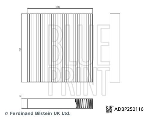 Blue Print Filter, cabin air ADBP250116
