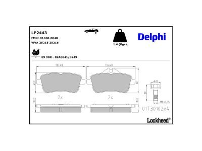 DELPHI LP2443 Brake Pad Set, disc brake