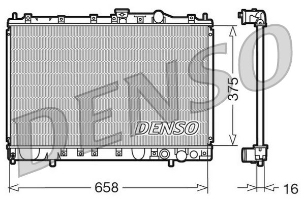 Радіатор, система охолодження двигуна, Denso DRM45002