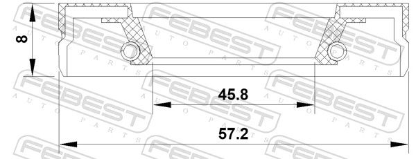 Võlli rõngastihend, jaotuskast, FEBEST 95FEY-47570808C