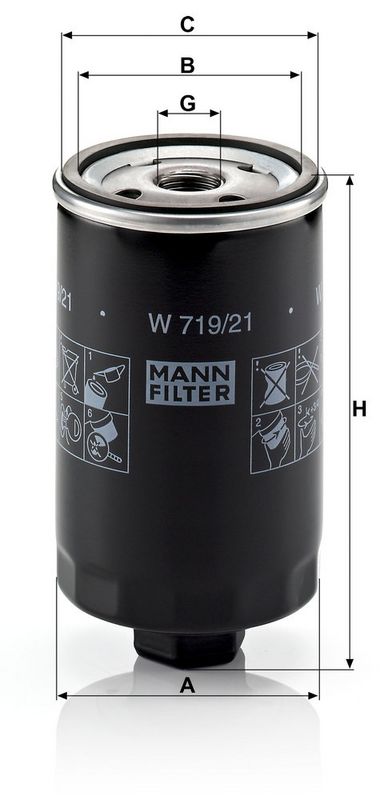 Õlifilter, MANN-FILTER W 719, 21