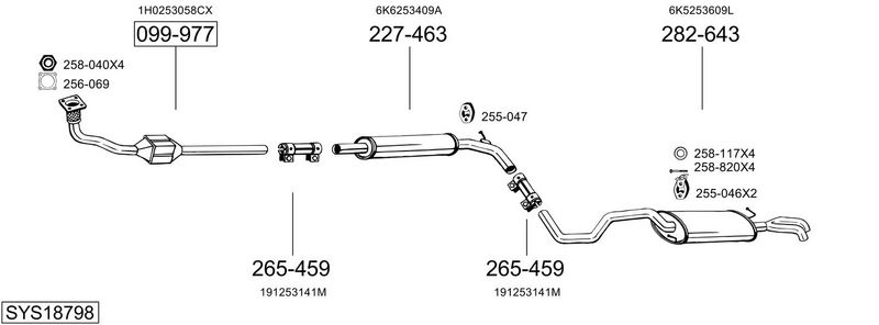 ABGASANLAGE BOSAL SYS18798