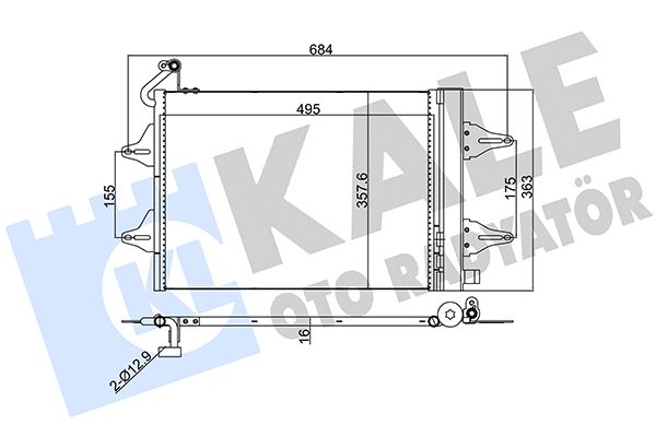 Конденсатор, система кондиціонування повітря, Kale Oto Radyatör 390700