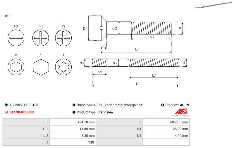 AS-PL SRS0138 Repair Set, alternator
