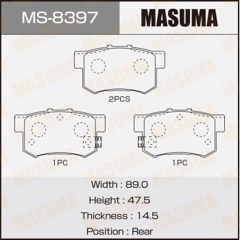 Комплект гальмівних колодок, Masuma MS8397