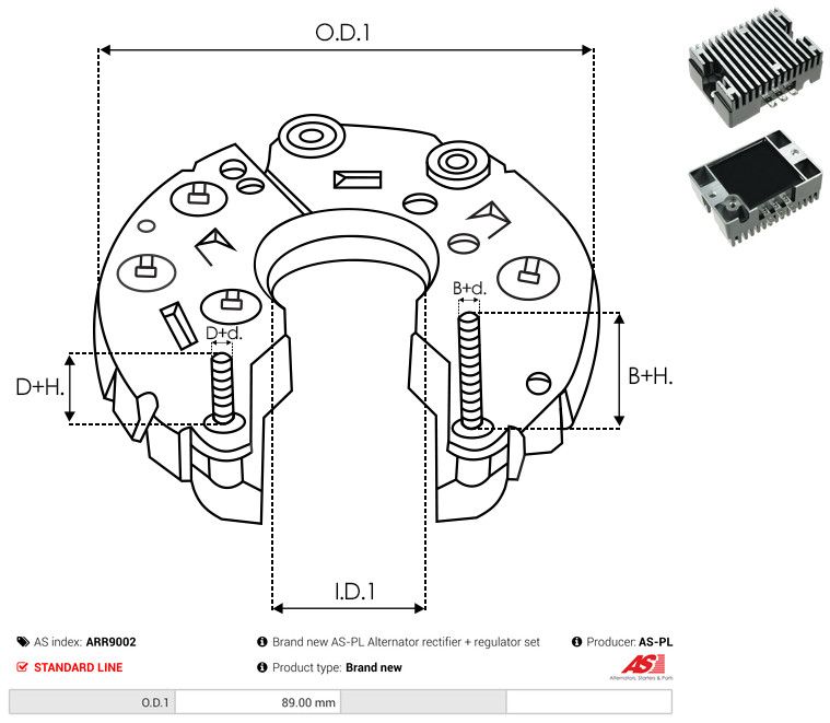AS-PL ARR9002 Rectifier, alternator