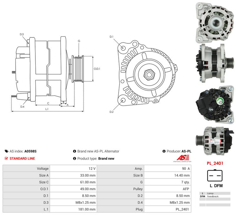 Generaator, AS-PL A0598S