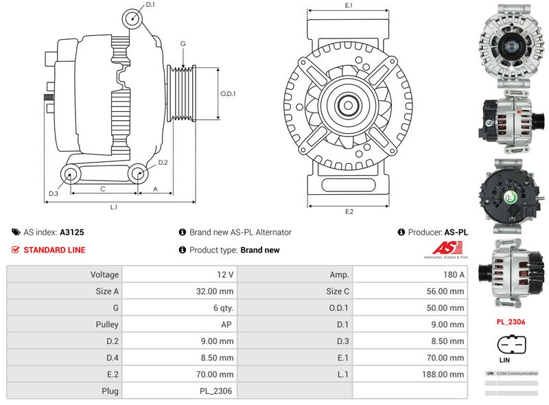 AS-PL A3125 Alternator