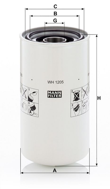 Hydraulisch filter (geschroefd) past: KUBOTA M 100 GX III, M 100 GXDTC, M 110 GX, M 110 GXDTC, M 126 XDTC, M 126 XDTPC, M 135 GX, M 135 XDTC