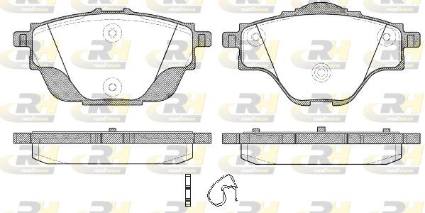 Комплект гальмівних накладок, дискове гальмо, Roadhouse 2155700