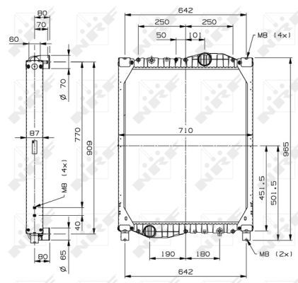 NRF 509908 Radiator, engine cooling