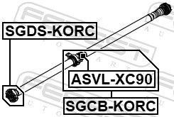 FEBEST SGCB-KORC Bearing, propshaft centre bearing