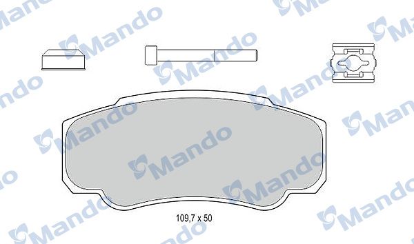 Комплект гальмівних накладок, дискове гальмо, Mando MBF015030