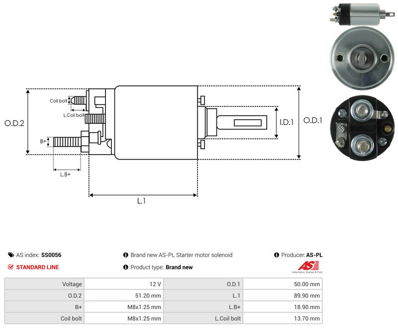 AS-PL SS0056 Solenoid Switch, starter