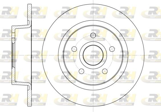 Гальмівний диск, задня вісь, повн., 278мм, кількість отворів 5, ROAD HOUSE, Roadhouse 6863.00