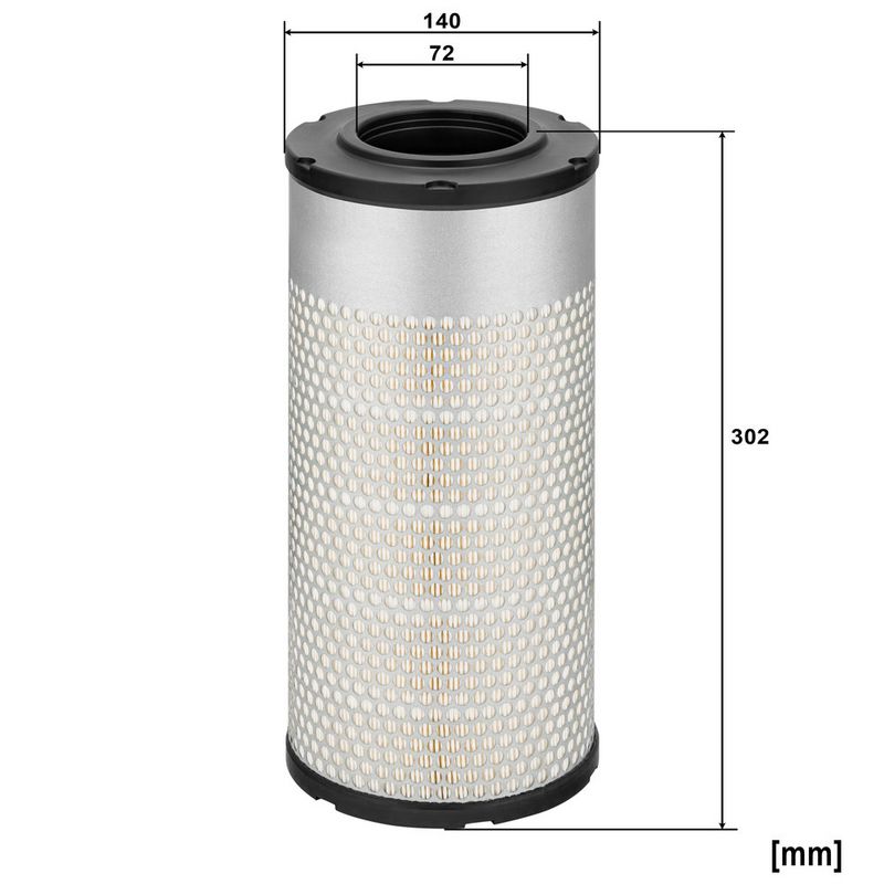 Luchtfilter 304x140x74 past: HITACHI ZX 60-5G, ZX65USB-5A, ZX70-5G