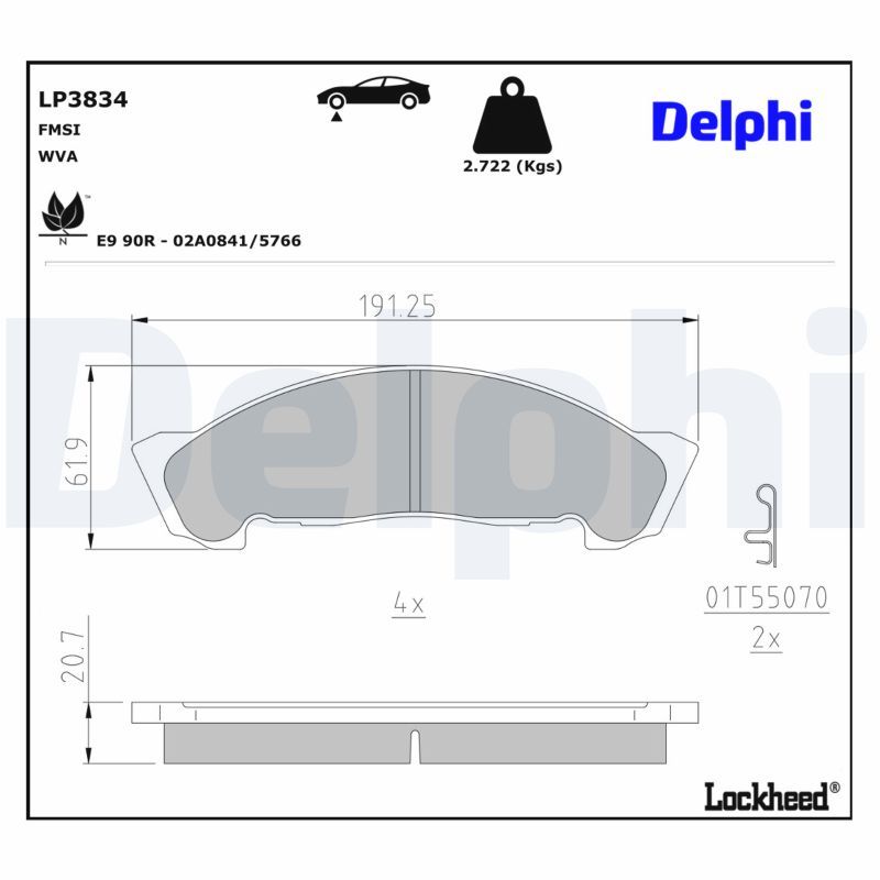 Set placute frana,frana disc LP3834 DELPHI