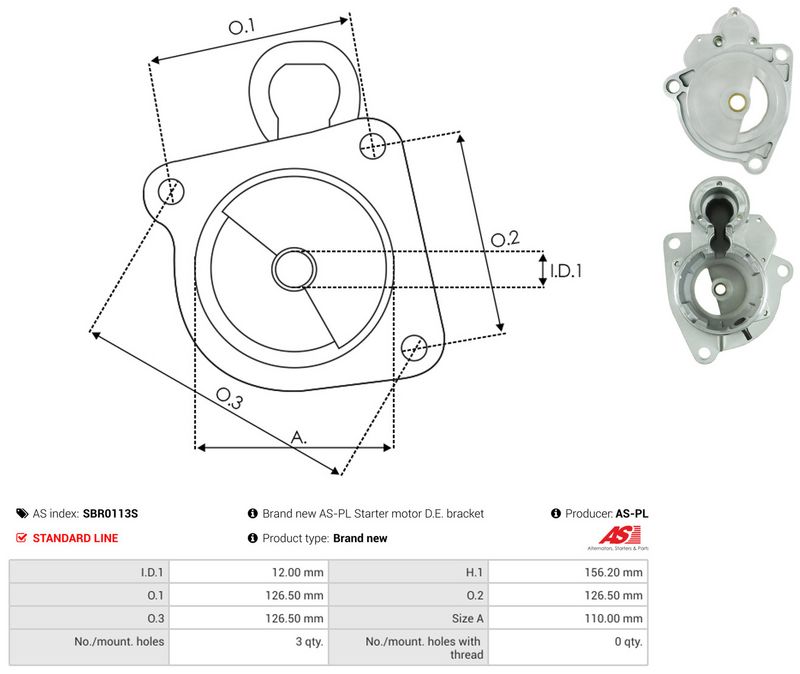 AS-PL SBR0113S Starter Lid, carburettor