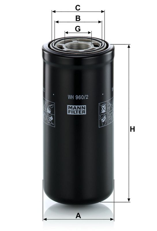 Filtru, sistem hidraulic primar WH 960/2 MANN-FILTER