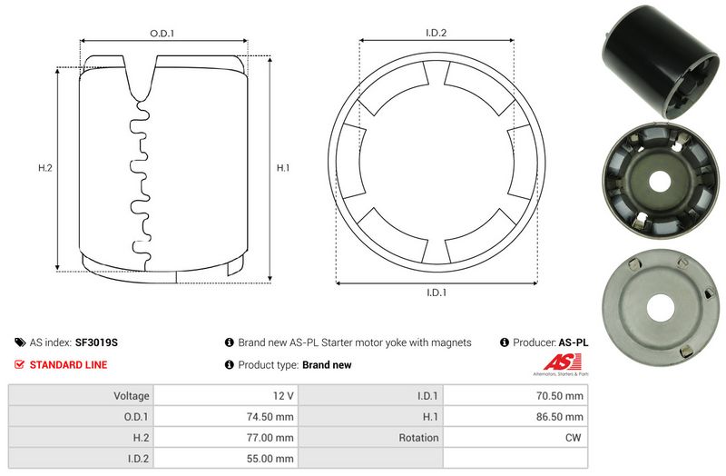 AS-PL SF3019S Field Winding, starter