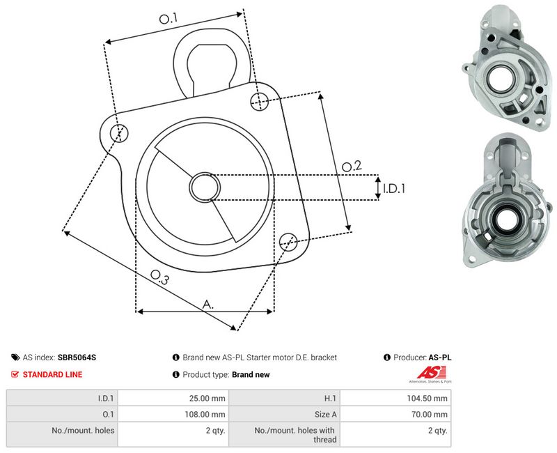 AS-PL SBR5064S Starter Lid, carburettor